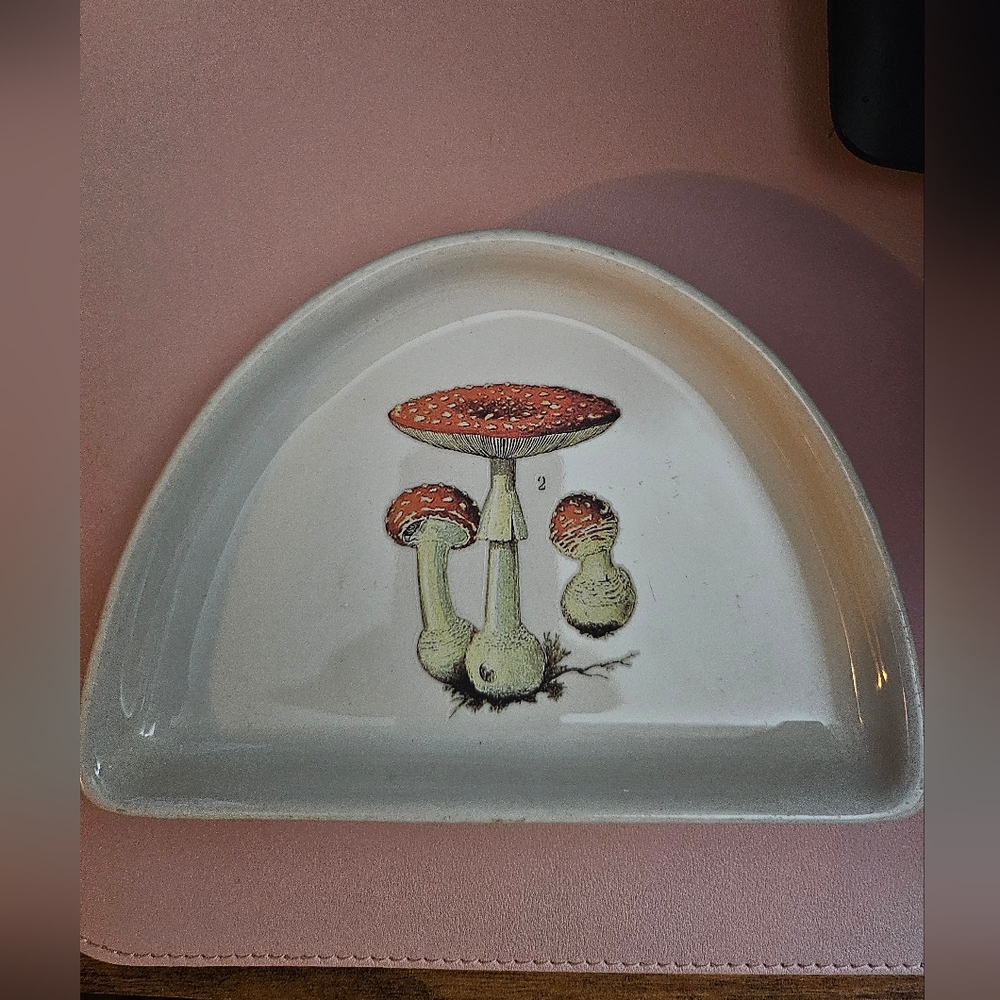 Mushroom Design Ceramic Tray